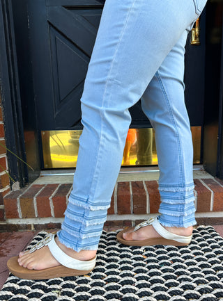 Lulu B Denim Fringe Pant Light Wash