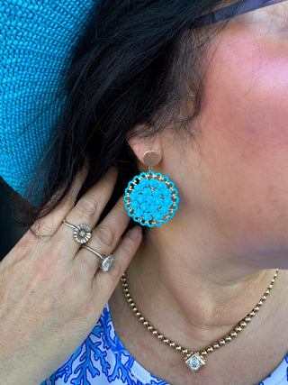 Turquoise Circle Earrings
