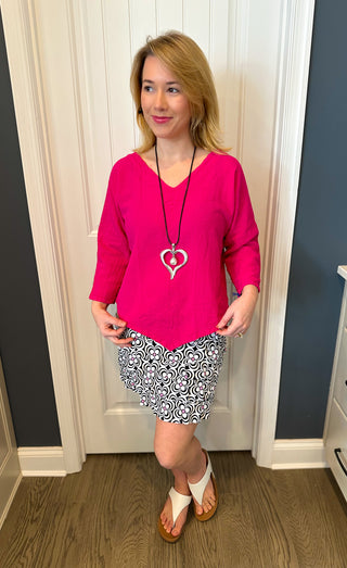 Oh My Gauze Lynn Blouse Fuchsia