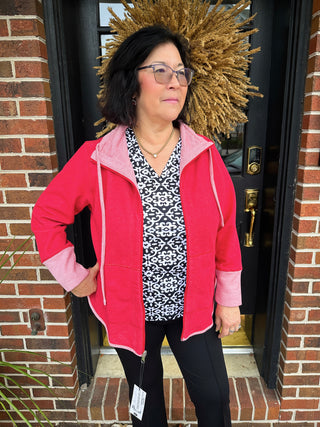 Lulu B Black and White Trellis Sleeveless V-neck Tank