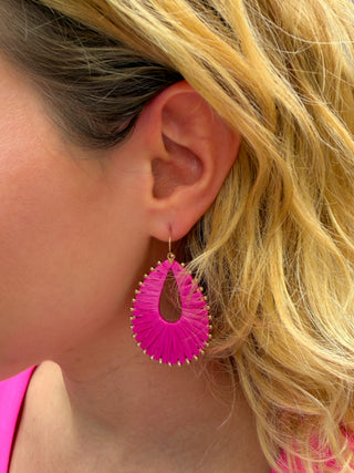 Fuchsia Woven Earrings
