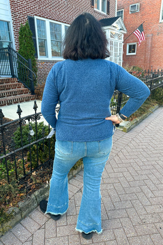 Lulu B Navy Weekend Chenille Sweater