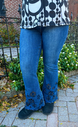 Bambu Soft Flare Ankle with Eyelet Flowers