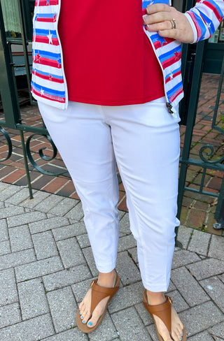 Bangladine by Lulu B White Contemporary Capris