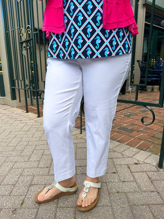 Bangladine by Lulu B White Contemporary Capris