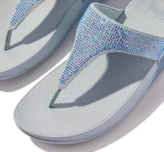 
FITFLOPS LULU CRYSTAL EMBELLISHED TOE-POST SANDALS QUIET BLUE
