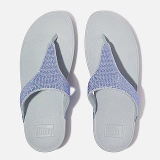 
FITFLOPS LULU CRYSTAL EMBELLISHED TOE-POST SANDALS QUIET BLUE
