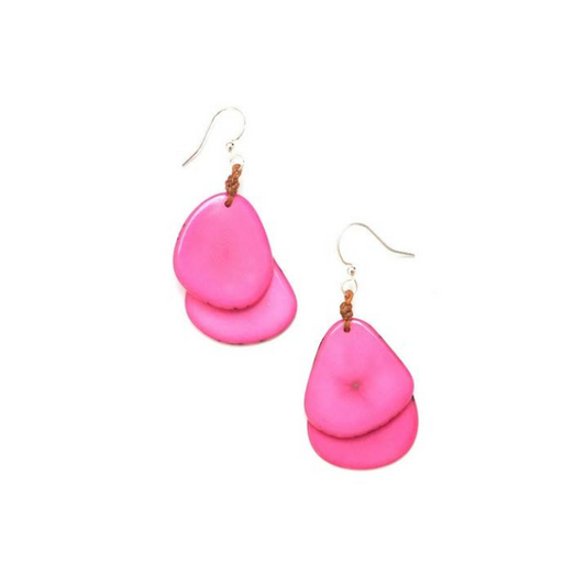 Tagua Pink Fiesta Earrings