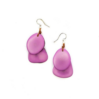 Tagua Fiesta Violet Earrings