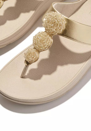 FitFlop Fino Beadie Button Platino Sandal
