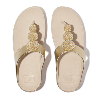 FitFlop Fino Beadie Button Platino Sandal