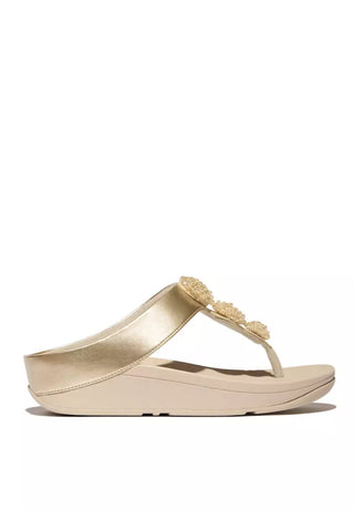 FitFlop Fino Beadie Button Platino Sandal