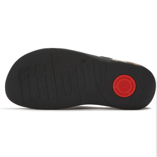 FitFlop SURFA Stripe-Webbing Toe-Post Sandals Black Mix