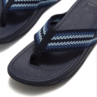 FitFlop SURFA Stripe-Webbing Toe-Post Sandals Cosmic Blue Mix