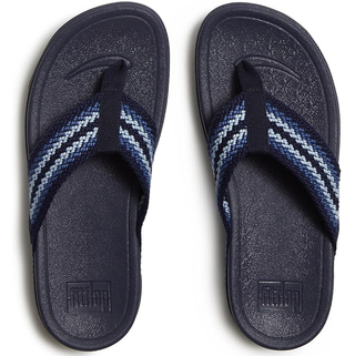 FitFlop SURFA Stripe-Webbing Toe-Post Sandals Cosmic Blue Mix