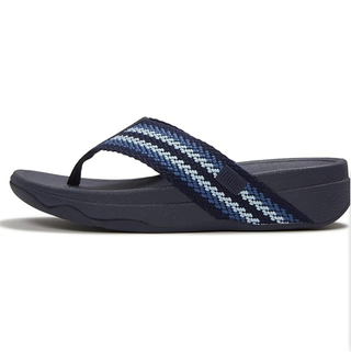 FitFlop SURFA Stripe-Webbing Toe-Post Sandals Cosmic Blue Mix