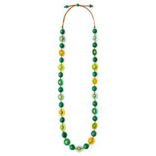Tagua Frida Multi Green Adjustable Necklace