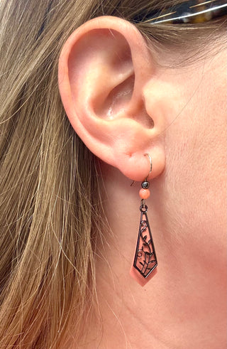 Adajio Coral and Silver Earrings