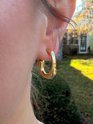 Gold Square Hoop Earrings