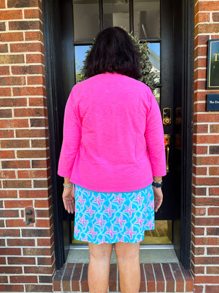 Hot Pink Cotton Cardigan