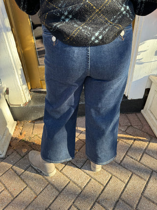 Judy Blue Dark Tummy Control Tailored Crop Jeans