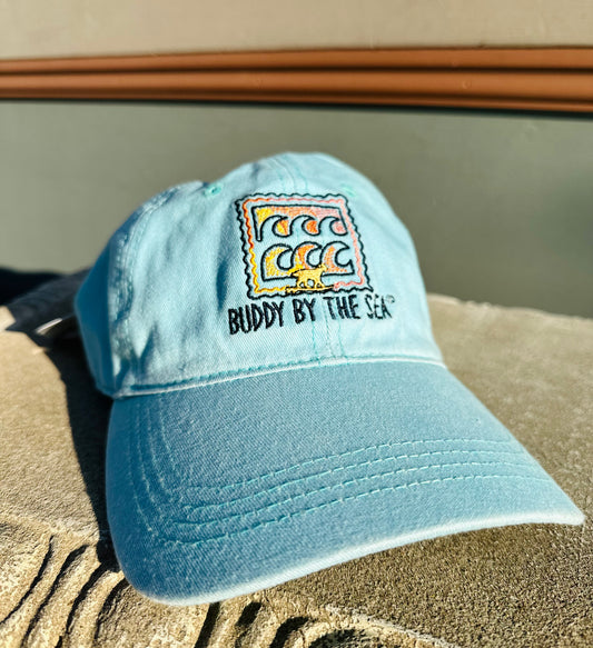 Buddy by the Sea Aqua Stamp Hat