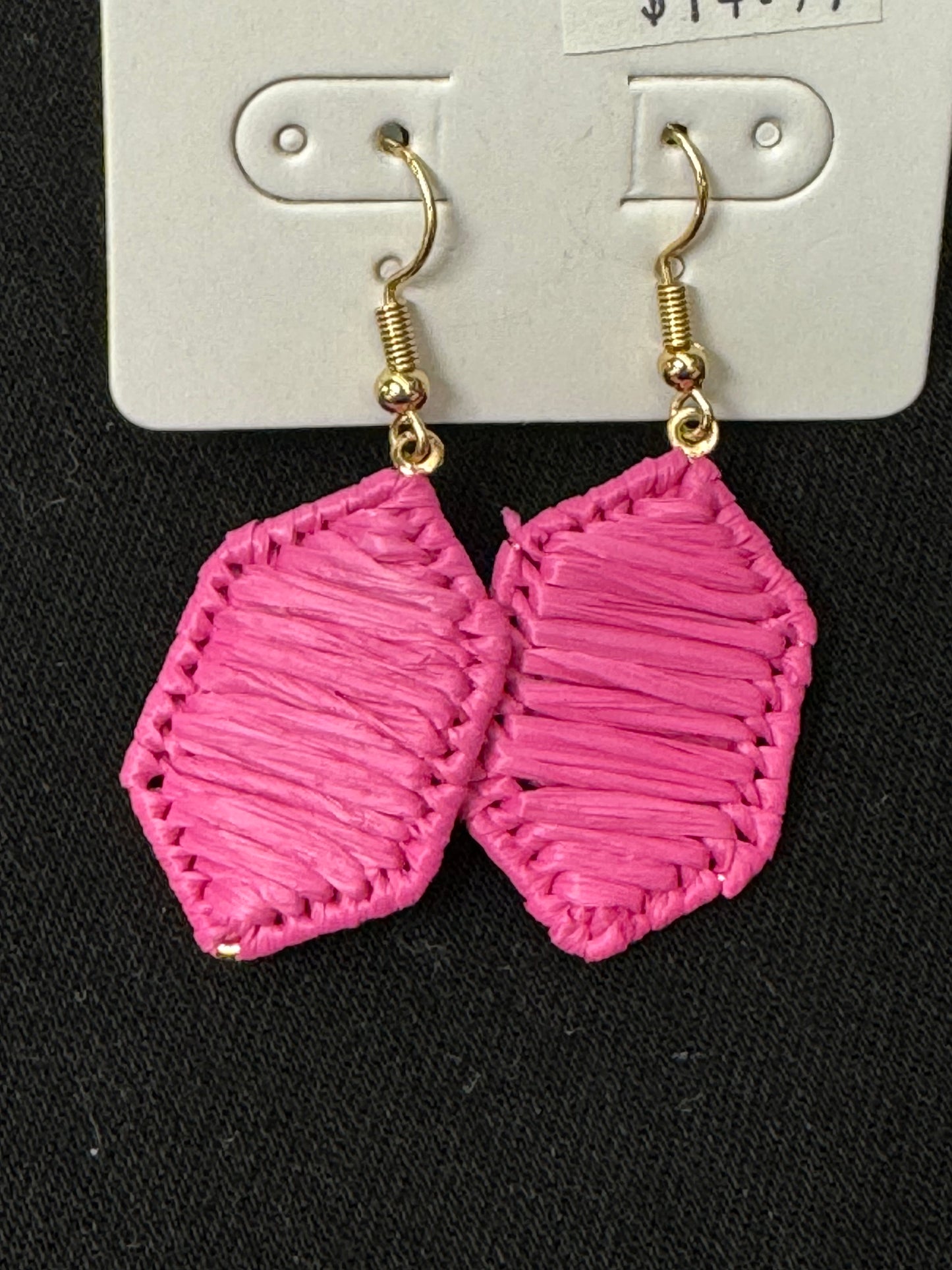 Pink Hexagon Earrings