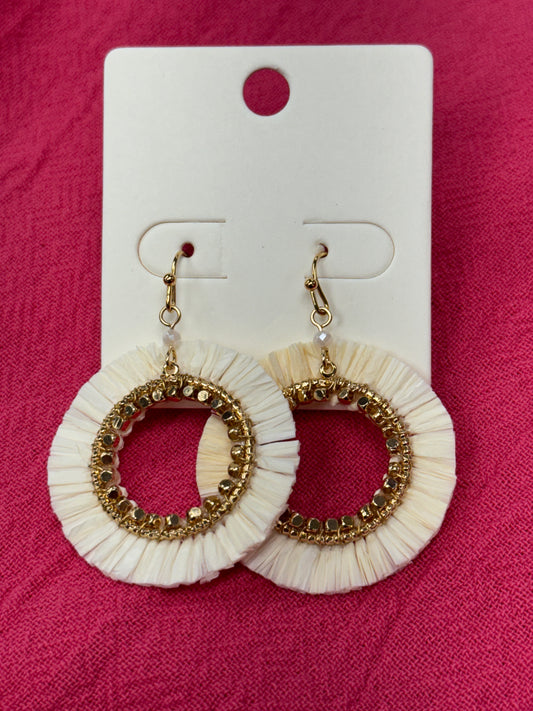 Cream and Gold Earrings