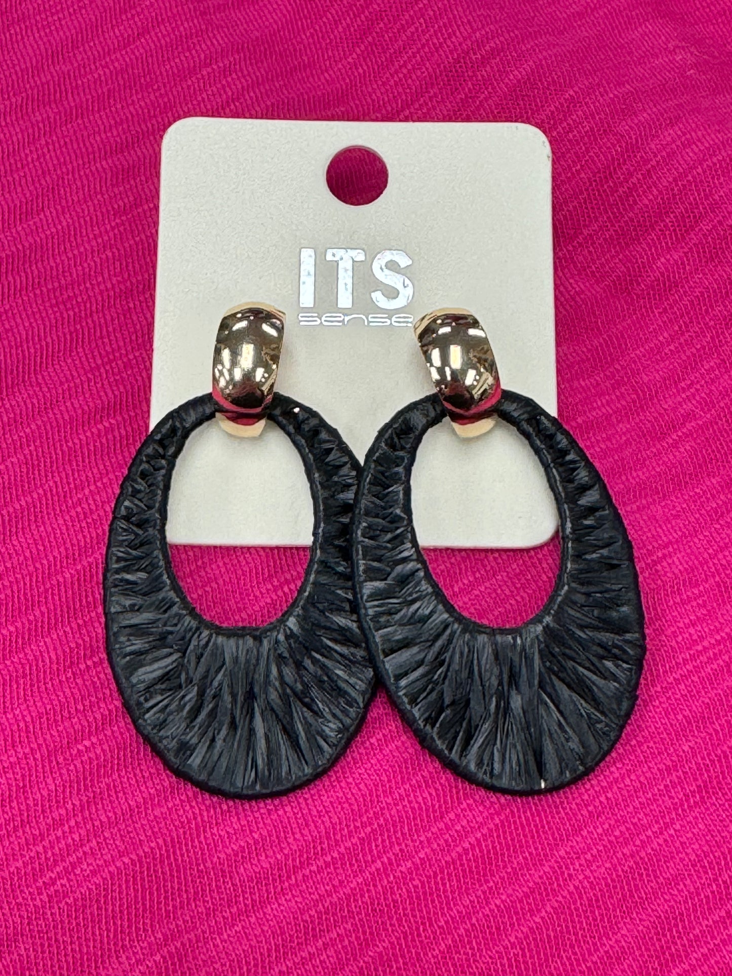 Black and Gold Post Earrings