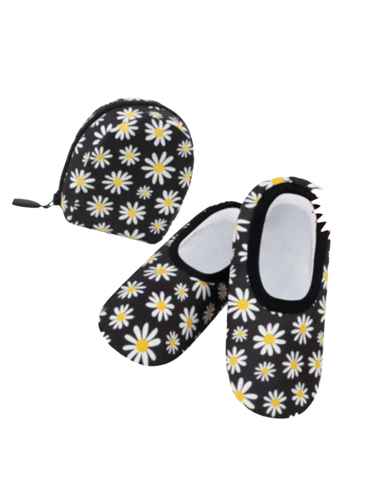 Snoozies Skinnies Black and White Daisy