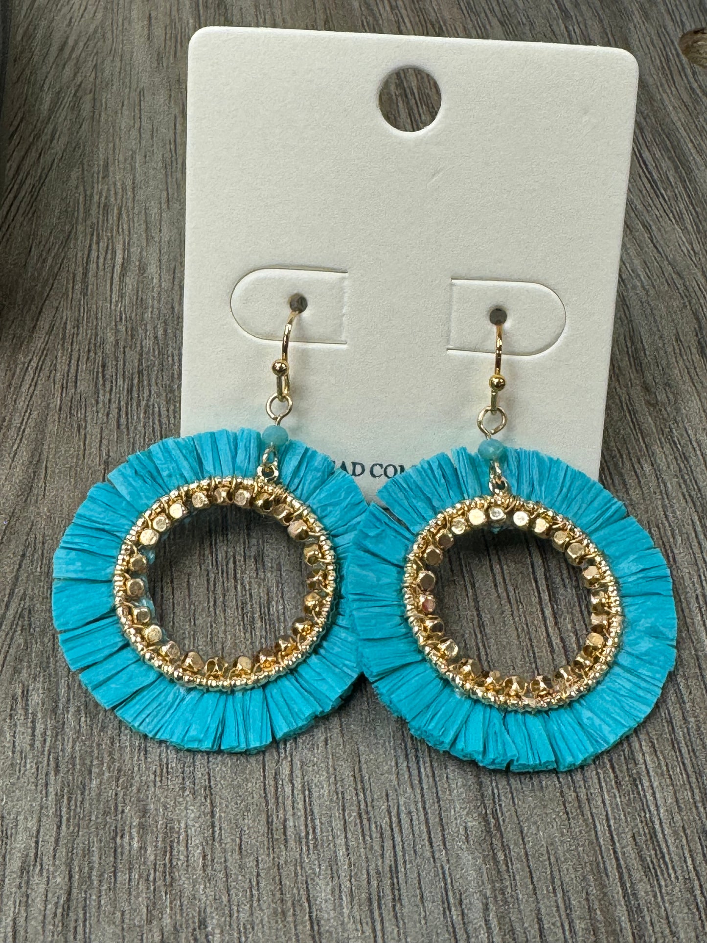 Turquoise Threaded Dangle Earrings