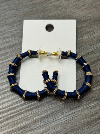Navy and Gold Earrings Blooming Boutique