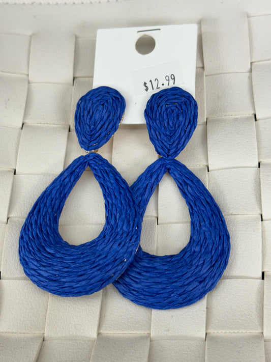 Blue Large Drop Earrings
