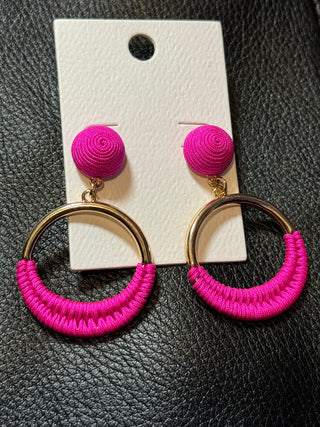 Bright Pink Dangle Earring