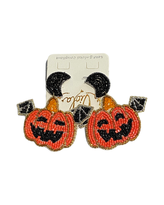 Pumpkin Beaded Earrings