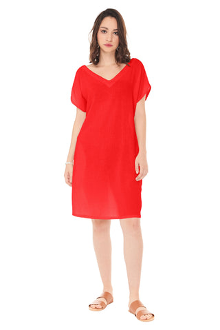 Oh My Gauze Beach Dress Crimson