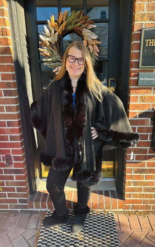 Black Faux Fur Wrap