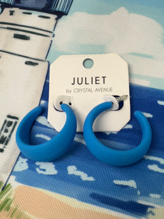 Blue Chunky Hoop Earrings