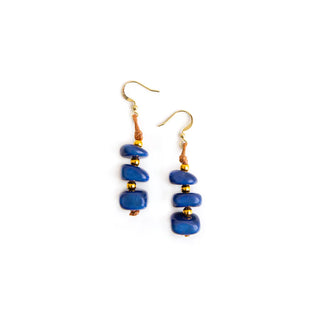 Tagua Zoriada Azul Earrings