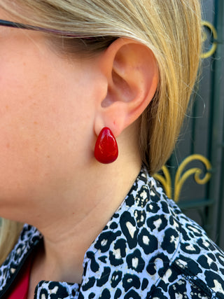 Red Teardrop Earrings