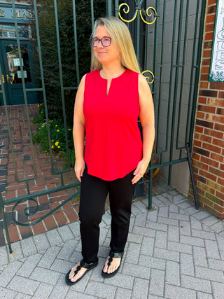 Lulu B Red UPF 50+ Sleeveless Keyhole Top