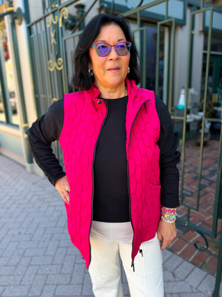 Olivia by Habitat Fucshia Quilted Vest