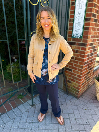 Tango Mango Camel Faux Suede Shirt Jacket