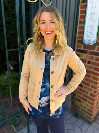 Tango Mango Camel Faux Suede Shirt Jacket