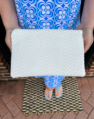 Izzy Woven Diagonal Crossbody White