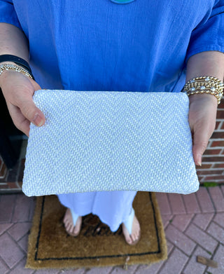 Izzy Woven Diagonal Crossbody White