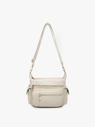 Jen & Co. Nicole Multi-Zip Crossbody - Off White