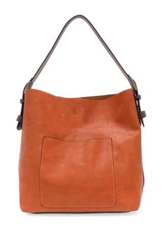 Joy Susan Classic Bonfire Orange Hobo Handbag with Coffee Handle