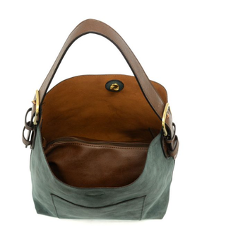 Joy Susan Deep Teal Hobo Coffee Handle Rich Faux Suede Handbag