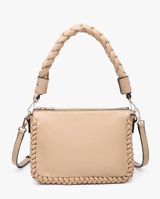 Judith Vegan Whipstitch Shoulder Bag - Parchment